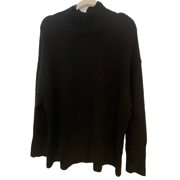 Free People Afterglow mock neck black oversized sweater Small Style # OB982299 - Picture 9 of 10